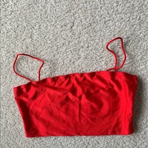Red strappy crop top